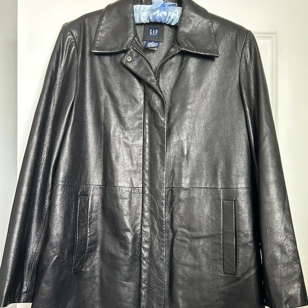 Gap Leather Jacket Womens Med